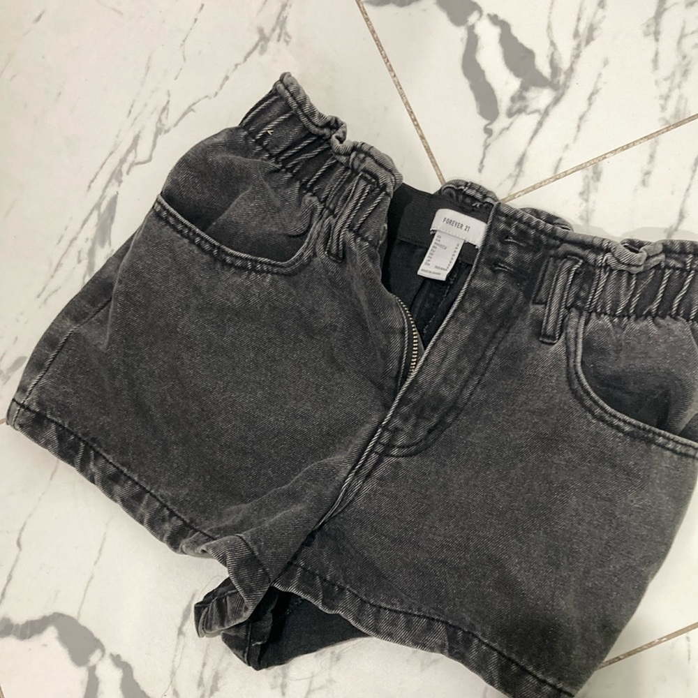 Forever 21 Charcoal Elastic Waist Shorts